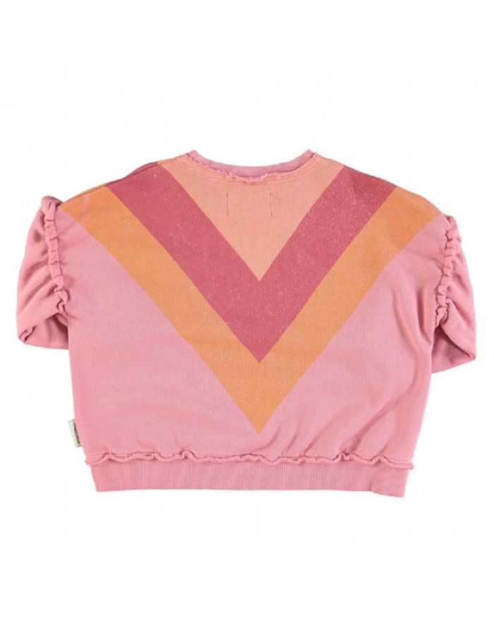 Piupiuchick - Sweat - Pink multicolor triangle print