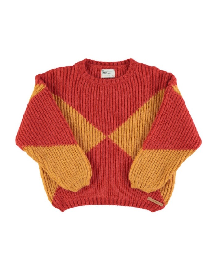 Piupiuchick - Pull en maille - Knitted sweater - Red &orange